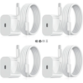 4-Pack - iPhone Charger - Fast Charger - Adapter + 2m Cable 20W USB-C White 4-Pack iPhone (NT) 4-Pack USB-C 4-Pack 4-Pack USB-C