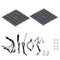 Miniatyrbilde 6 av 8: 25Wx2 solpanelsett 20V solcellepanel Nødlader for utendørsreiser og camping