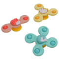 Miniatyrbillede 4 af 8: 3 stk. Sugerørsspinnere Legetøj, Roterende Blomst Sugerørsspinnere Legetøj, Vandafvisende Rustfri Baby Fidget Spinners Badeværelseslegetøj