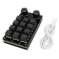 Miniatyrbild 1 av 8: Minitangentbord 12 tangenter 2 knoppar Blå Switch RGB Bakgrundsbelyst Plug and Play Programmerbar knappsats för Gaming Office Media