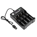 Miniatyrbilde 1 av 8: 4-plasser Universal USB Smart Batterilader for 18650 oppladbart batteri