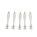 Miniatyrbilde 4 av 8: 5 stk Hardt fiskedrag Simulering blekksprut falsk agn kroker kunstig blekksprut dobbel krok JigLuminous White