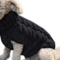 Miniatyrbilde 1 av 5: Strikket Hundevest for Små, Mellomstore og Store Hunder - Varm Vinterjakke i Svart