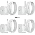 4-pack iPhone Charger, 20W USB-C Power Adapter + 2m Cable, White 4-pack 4-Pack USB-C