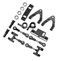 Miniatyrbillede 4 af 8: RC Aluminium Øvre og Nedre Suspensionsarm Styrekop Hex Adapter Metal Tilbehørssæt til WPL D12 RC Bil Sort