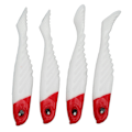 Pikkukuva 4 / 8: 4 kpl Pehmeitä T-Hännäisiä Uistimia AR48 Swimbait 75mm 3.2g Teko-Uistimia Kalastajille Merivedelle ja Makealle Vedelle Punainen Pää