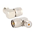 Miniatyrbilde 4 av 8: 2 stk UHF hann PL259 til hunn SO239 rettvinklet RF koaksialadapter kontaktkonverterer