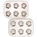 Miniatyrbillede 8 af 8: 2 stk. Kageform i kulstofstål, non-stick, DIY, sød form, guld dessertfremstillingsforme (6 rum, kattepote TG05)