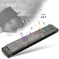 Miniatyrbilde 7 av 8: Profesjonelt munnspill Diatonisk Harpe Barnegave Polyfonisk C-tone 24-hull (blank svart)