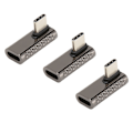 Pikkukuva 7 / 8: 3 kpl USB-C 90 asteen kulma-adapteria naaras-uros 20 Gbps 8K 60 Hz Type C 4.0 adapteri PC:lle ja puhelimelle