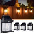 4-Pack Solcell Vägglampa med Rörelsesensor svart black