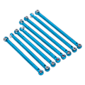Miniatyrbillede 5 af 8: 8 stk. Metal Fuldt Bil Tie Rod Tie Lever Link Trækstang til MN86 Serie Model Opgradering RC Bil Blå