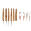 Miniatyrbild 1 av 8: 10 st Dreadlocks Verktygsset Legering Bambu Virknål Dreadlocks Nålar Kit för hårstyling Rose Gold