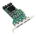 Miniatyrbillede 7 af 8: PCIE til USB 3.0 udvidelseskort uafhængig 4 kanaler 5Gbps USB3.0 3A strømforsyning PCI Express USB 3.0-kort til Windows