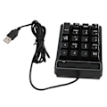 Miniatyrbillede 2 af 8: Trådløst Nummertastatur Sort USB-forbindelse 19 U-formede Taster Plug and Play Kompakt Numerisk Tastatur til Bærbar PC Desktop