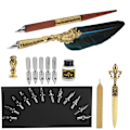 Miniatyrbild 6 av 8: Fjäder Pen Set Kalligrafi Skriva Teckning Quill Dip Kit Vintage Art Craft CollectionSP248011R Lake Blue