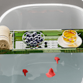 Miniatyrbild 6 av 8: Badkarshylla Multifunktion Lyxigt Halkskydd Utvidgningsbar badkar för badkar Transparent Grön
