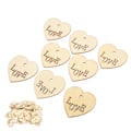 Miniatyrbillede 4 af 7: 50 stk Love Heart Form Træspån Glattere Overflader Dejlig Form DIY Træknapper til Hjemindretning Håndværk Gaver