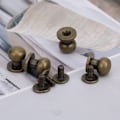 Miniatyrbillede 5 af 8: 20ST 9 x 8 mm gør-det-selv kobbernitter med rundt hoved Nippel Nagelpose Sko Tilbehør til læder Bronze 9 x 8 mm