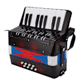 Miniatyrbillede 4 af 8: Harmonika Musikpiano Keyboard Legetøj Rytmeuddannelse Forår Instrument 17 Taster 8 Bas Sort