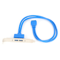 Pikkukuva 2 / 8: Kaksinkertainen USB-takalautakabelin liitin Emolevy 19-nastainen Dual Port A-naaraspidennys Takapaneeli asennus Sininen