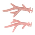 Miniatyrbillede 6 af 8: 2 stk. Hjortehorn Sko Dekoration ABS Reindeer Antler Sko Klips Tilbehør til Julegaver Gløder I Mørket Pink
