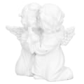 Miniatyrbillede 4 af 8: Englestatue Syntetisk Harpiks Omfavnende Form Hvid Engelpynt Til Skrivebordsdekoration Engel Venstre