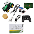 Miniatyrbilde 1 av 8: 3 i 1 RC-traktor 3,7V 500mAh 2,4 Ghz 1:24 Anti-interferens RC gårdstraktor leketøy for barn over 3 Grønn