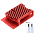Miniatyrbild 1 av 8: För Raspberry Pi 4 b fodral Skyddslåda CNC aluminiumlegering fodral lock Röd kapsling