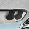 Miniatyrbillede 4 af 7: Solbrillerholder til bilruder Magnet PU-læder Bilsolbrillerholder Multifunktionel visir solbrillerklemme med billetlomme