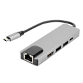 Pikkukuva 1 / 8: 5-in-1 Type-C Hub HDMI-sovittimella 4K Type-C Gigabit Ethernet RJ45 laajennusporttiin