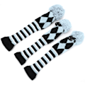 Miniatyrbild 2 av 8: 3 Styck Polyester Ull Stickning Golf Putter Head Cover Trä Club Headcovers Tillbehör Ljusblå