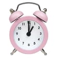 Rosa mini retro analog väckarklocka, batteridriven tyst sängklocka för sovrum vardagsrum kök