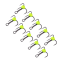 Miniatyrbillede 7 af 8: 10 stk. Diskantkroge Højkarbonstål Størrelse 10 Skarpe Lyse Farver Fiskekroge Sæt til Bas Ørred Karpe Lokkemad Gul