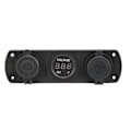 Miniatyrbillede 3 af 8: 3-i-1-laderudtag Panel Dobbelte USB-udtag Panel Cigarettænderudtag LED Digital Voltmeter til Lastbil Marine RV