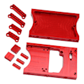 Miniatyrbilde 4 av 8: Styreboks i aluminiumslegering + Baklyssett RC Bil Oppgraderingsdeler for MN Modell D90 D91 RC Bil (Rød)