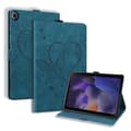 Samsung Galaxy Tab A9+ / A11+ Leather Case with Embossed Love Butterfly Blå