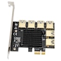 Miniatyrbillede 7 af 8: PCI E 1 til 6 Riser Card IC Køleplade Guldbelagt Behandling Sort USB3.0 Riser Card til Dos til Linux til Win