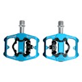 Miniatyrbilde 8 av 8: Sykkelpedal med dobbel funksjon Flatt clipless klosser 3 forseglede lager MTB-sykkelpedal for SPDBlue
