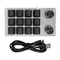 Miniatyrbilde 1 av 8: Mini tastatur Knopp Design Rød Switch Dual Mode Plug and Play Mekanisk programmerbar tastatur for spill Office Media 12 taster med 2 knapper