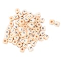 Pikkukuva 2 / 8: 100 kpl DIY Englannin neliömäiset puualfabeettihelmet Korunvalmistustarvikkeet 10x10mm