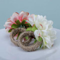 Miniatyrbillede 2 af 8: Simuleringsblomster Servietringe Kunstig Krysantemum Serviettholder Håndværk Blomsterserviet