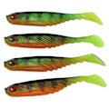 Miniatyrbilde 1 av 8: 4 stk AR48 75mm/3.2g T-hale Myk Agnsfisk Dobbel Farge Kunstig Fiske Agnsfisk Wobbler TacklePard Grønn