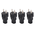 Miniatyrbillede 1 af 8: 4 stk EU 2-stikkontakt til IEC320 C13 Strømadapter Professionel EU til C13 Strømkontakt Adapter til bærbar printer EU Stik 100‑250V