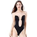 Miniatyrbillede 3 af 5: Plunge Rygfri Body Shaper BH Bodysuit til Kvinder Sort