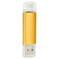 Miniatyrbilde 7 av 8: 2 i 1 USB Flash Drive OTG U Disk Lagre Bilder Videoer Musikkfiler Minnebrikke Gullfarget 64GB