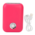 Miniatyrbillede 1 af 8: Øjenvippeblæser Mini Bærbar USB Opladbar 3 Hastigheder Lav Støj Øjenvippeblæsning med Foldbar T-beslag Rose Red