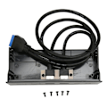 Miniatyrbillede 3 af 8: 5,25-tommer frontpanel 2-ports USB-port Optisk enhed Frontpanel USB 3.0 til 19-bens metal optisk enhedsskuffe til PC Computerkabinet