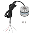 Miniatyrbillede 1 af 8: 2-faset inkrementel roterende encoder 50 mm ydre diameter IP50 PNP roterende encoder DC5‑24V 500P/R