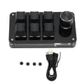 6 Keys One-Handed Mechanical Keyboard with Switch, Wired, Plug-and-Play, Programmable Compatible with Gaming Office, Black